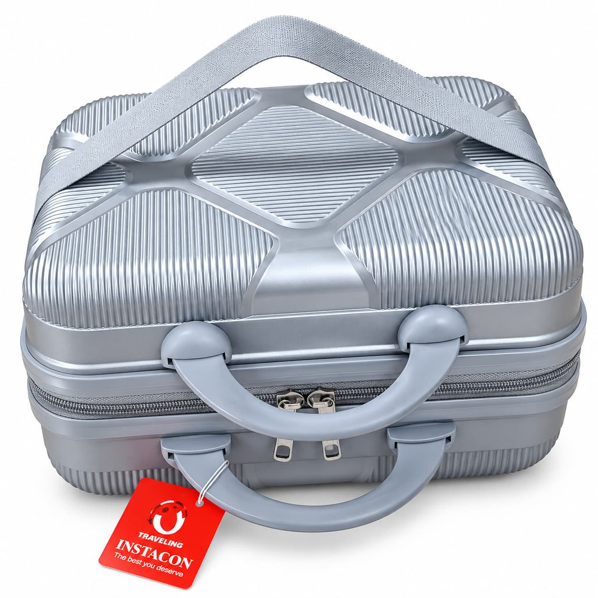 INSTAGON Hard Shell Makeup Vanity Case – Portable Travel Cosmetic Organizer Bag