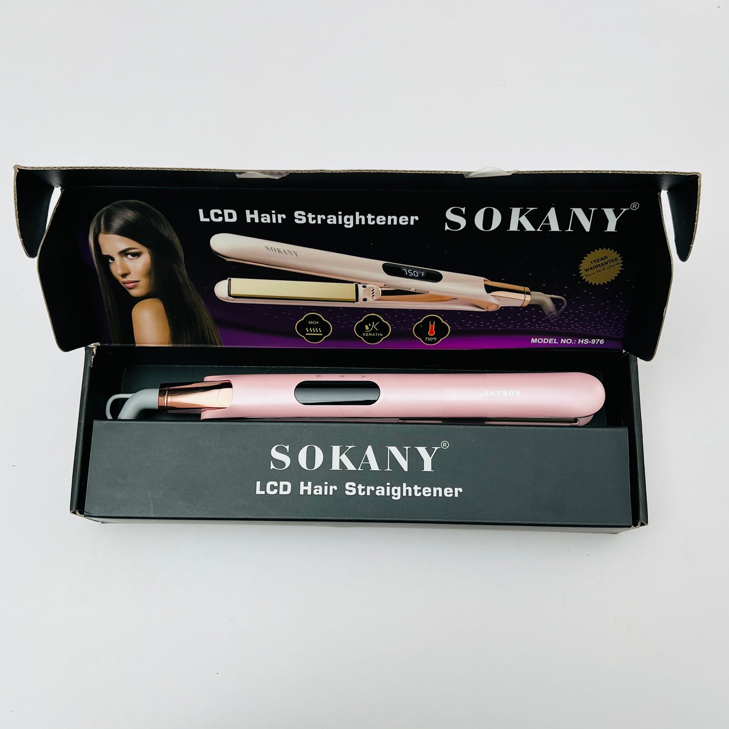Sokany LCD Hair Straightener – Model HS-976 | Variable Temperature Control | Lotshop.pk