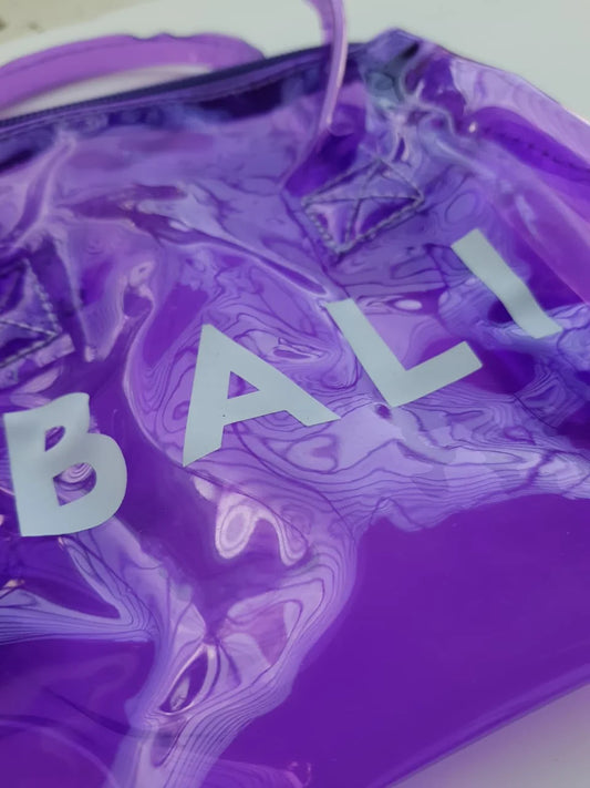 BALI Transparent Makeup Bag – Purple Waterproof PVC Cosmetic Bag Pakistan
