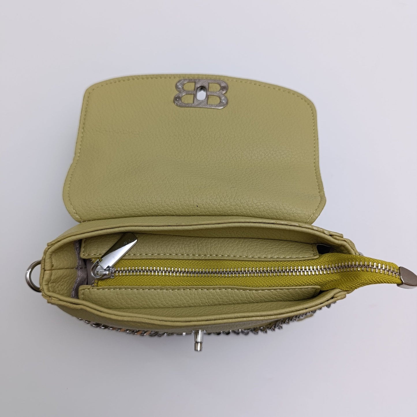 BB Logo Chain Crossbody Bag – Premium Faux Leather, Multiple Colors - 0128 - Lotshop.pk