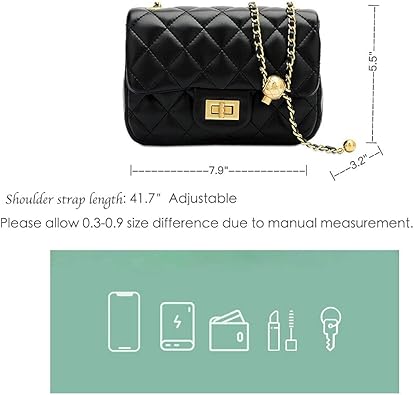 Black Quilted Heart Chain mini Shoulder Bag – Elegant Faux Leather Crossbody for Everyday Chic - Y - 140 - Lotshop.pk