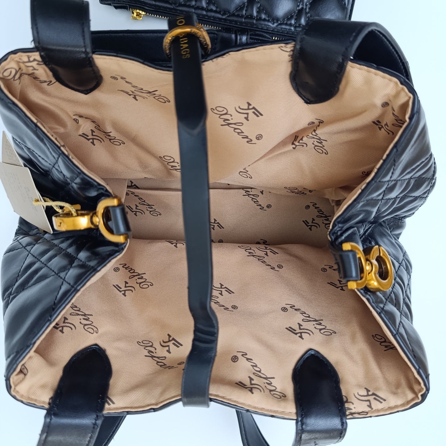 Black Quilted Tote Bag with Matching Pouch – Elegant PU Leather Shoulder Bag Set - Lotshop.pk