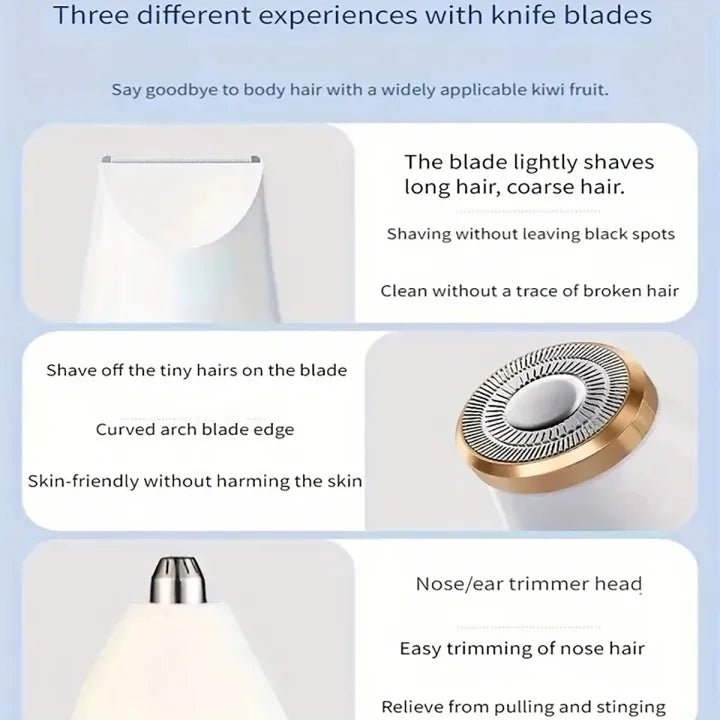 Blawless Rechargeable Women's Razor & Eyebrow Trimmer – Painless, Safe & Multi - Functional Grooming Tool - Lotshop.pk