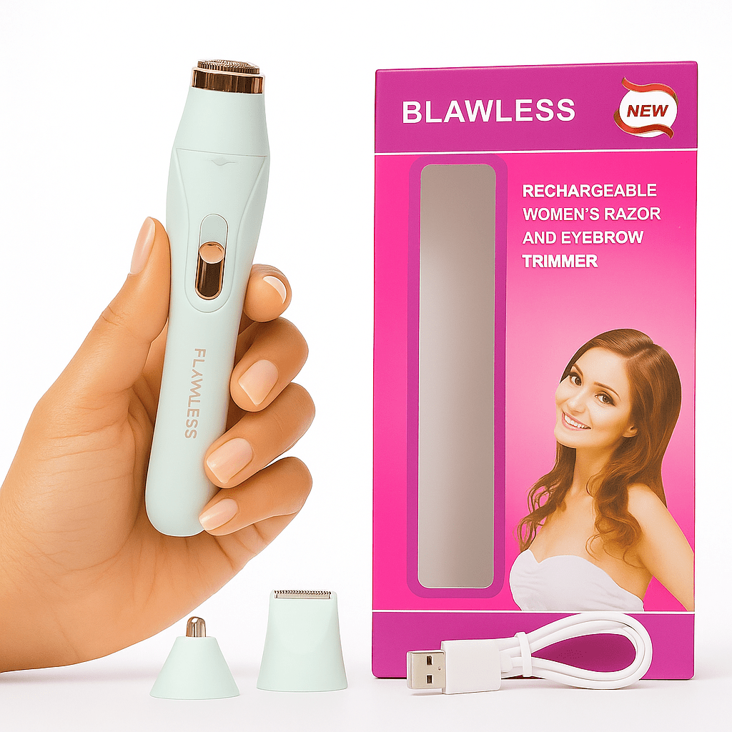 Blawless Rechargeable Women's Razor & Eyebrow Trimmer – Painless, Safe & Multi - Functional Grooming Tool - Lotshop.pk