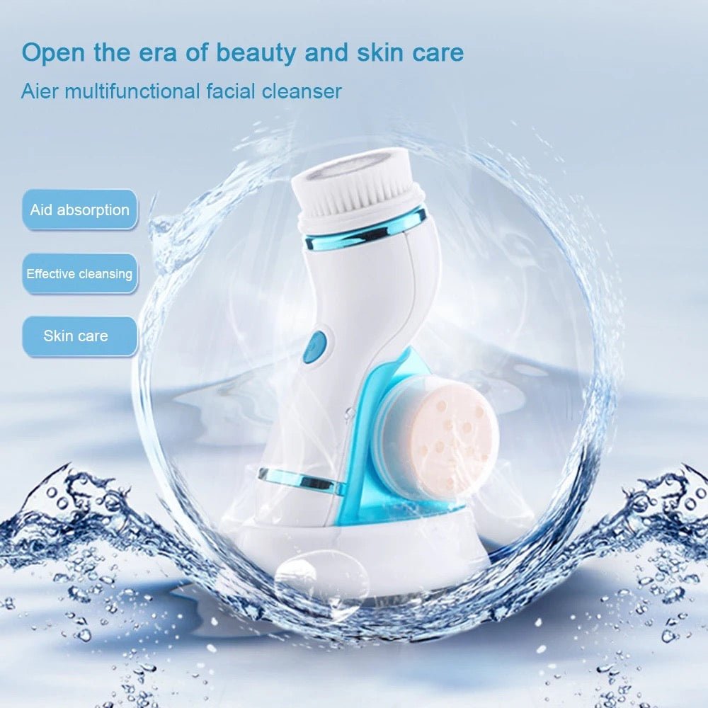 CNAIER 4 in 1 Electric Facial Cleansing Brush – Waterproof Deep Cleansing & Exfoliating Scrubber - Lotshop.pk