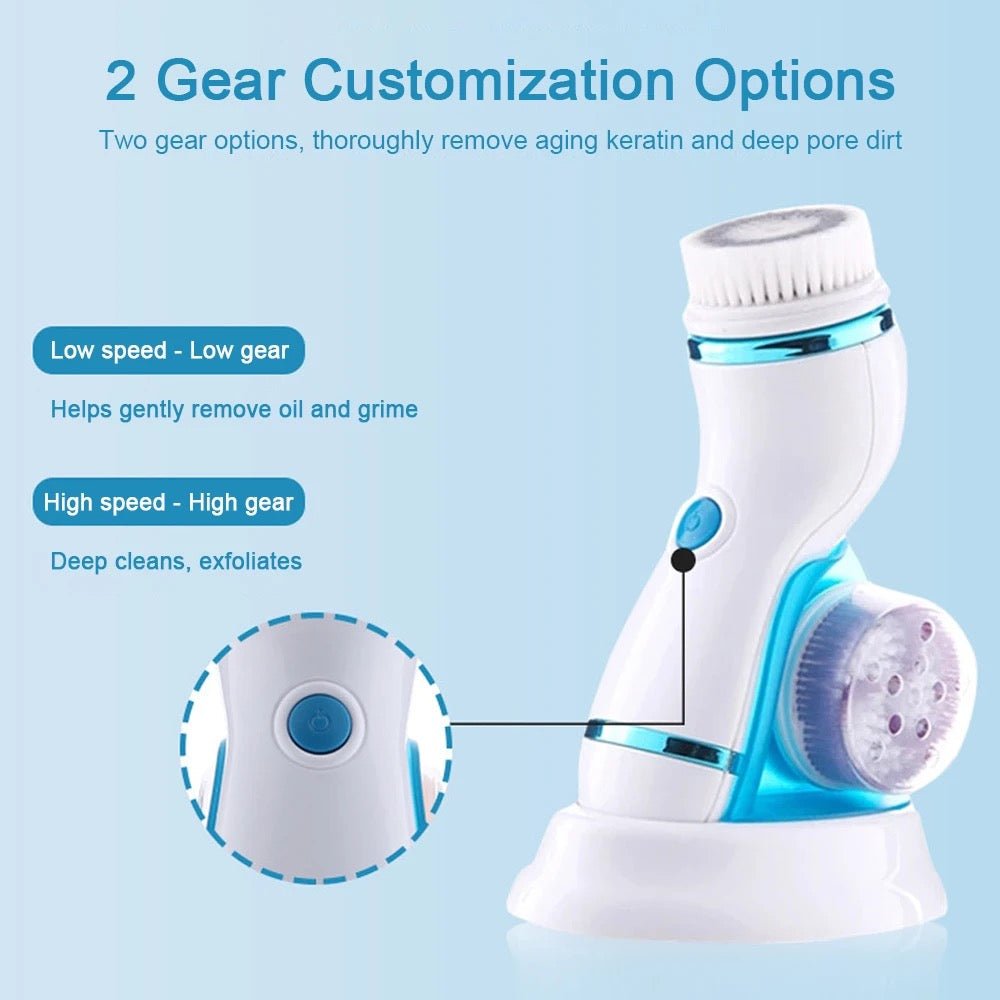 CNAIER 4 in 1 Electric Facial Cleansing Brush – Waterproof Deep Cleansing & Exfoliating Scrubber - Lotshop.pk