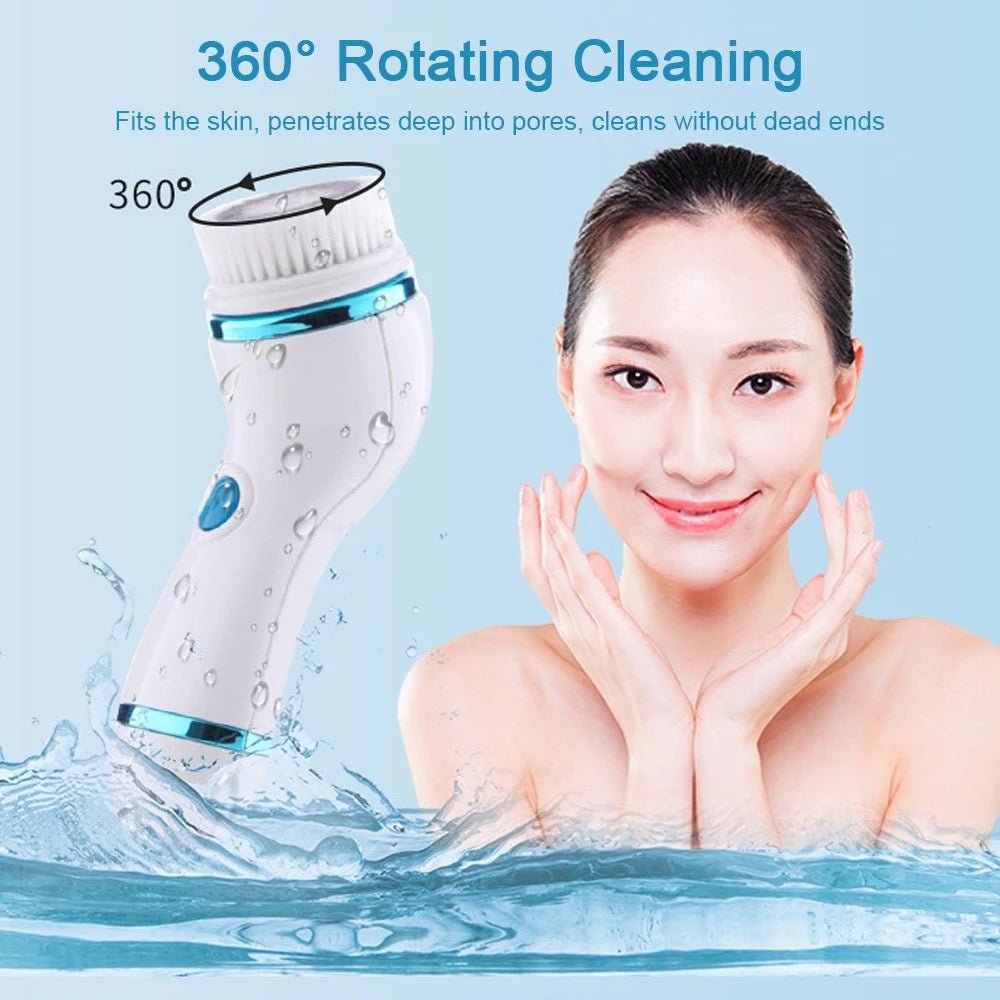 CNAIER 4 in 1 Electric Facial Cleansing Brush – Waterproof Deep Cleansing & Exfoliating Scrubber - Lotshop.pk