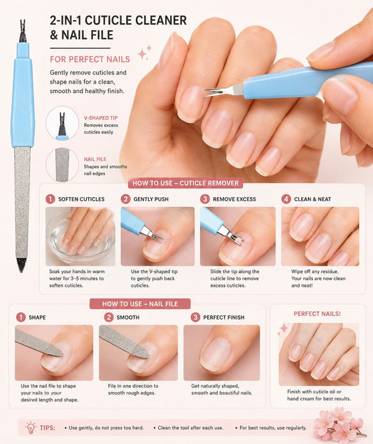 2-in-1 Cuticle Cleaner and Nail File Buy Online Pakistan
