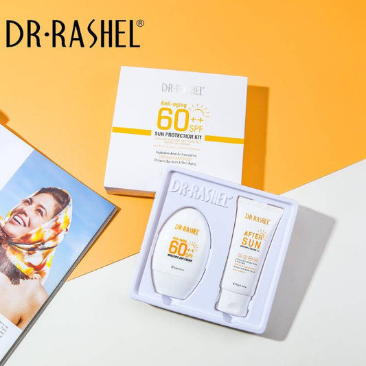 DR RASHEL Sun Protection Kit SPF 60++ All - Day UV Defense + Soothing After - Sun Care βοΈπ§΄ - Lotshop.pk