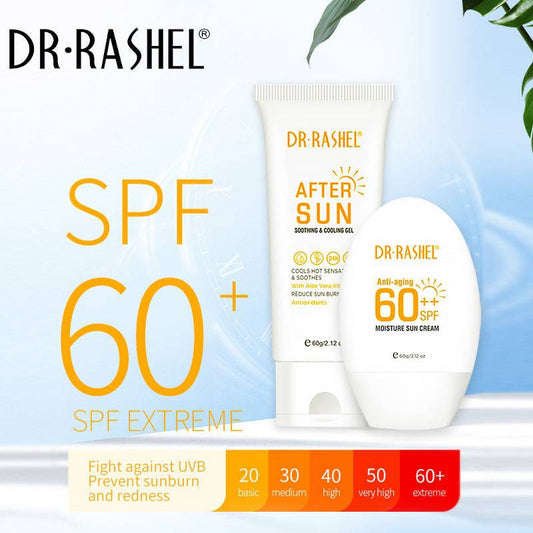 DR RASHEL Sun Protection Kit SPF 60++ All - Day UV Defense + Soothing After - Sun Care βοΈπ§΄ - Lotshop.pk