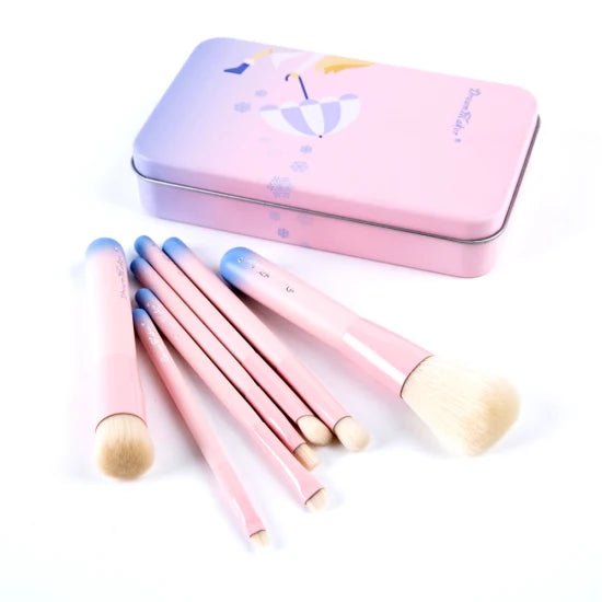 Dream Maker 7PCS Professional Makeup Brushes Set With Pink Iron Box - Lotshop.pk