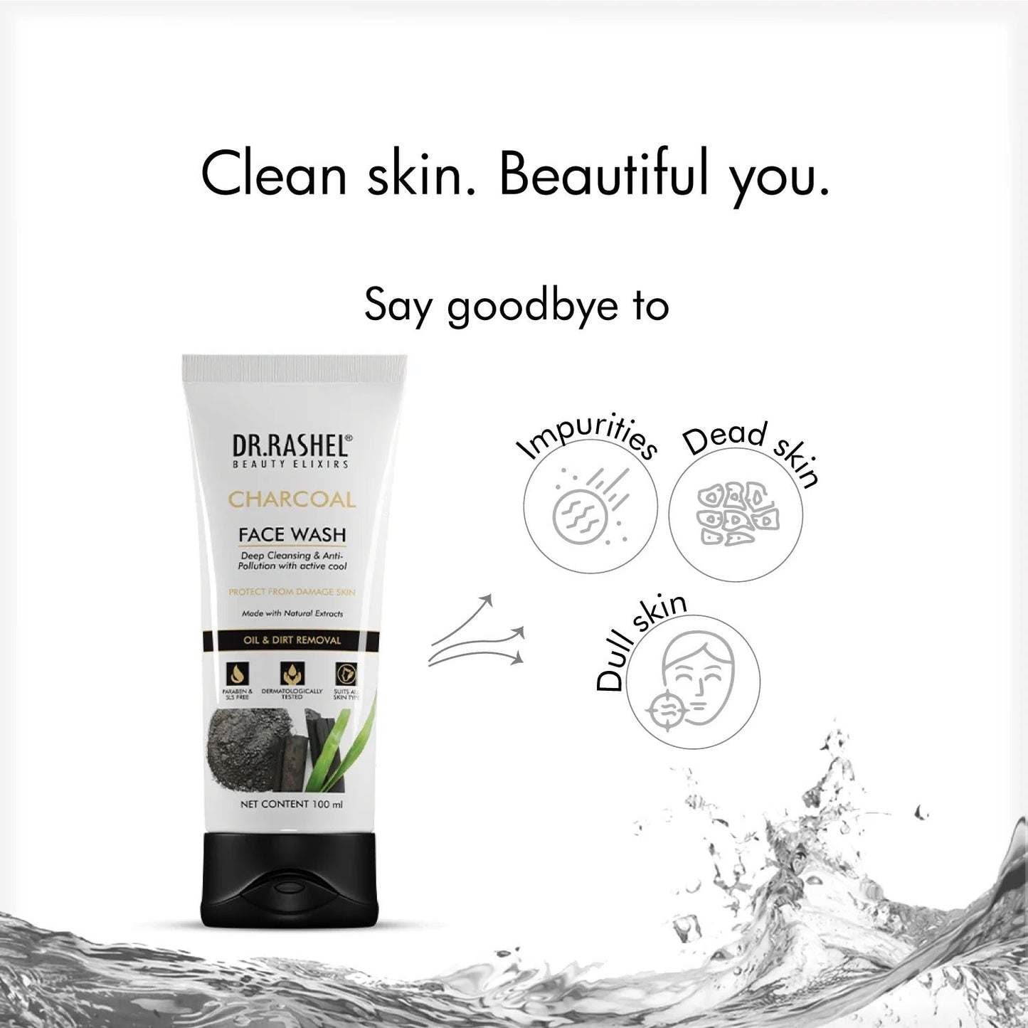 DR.RASHEL Black Charcoal Purifying FACE WASH 100g - Lotshop.pk