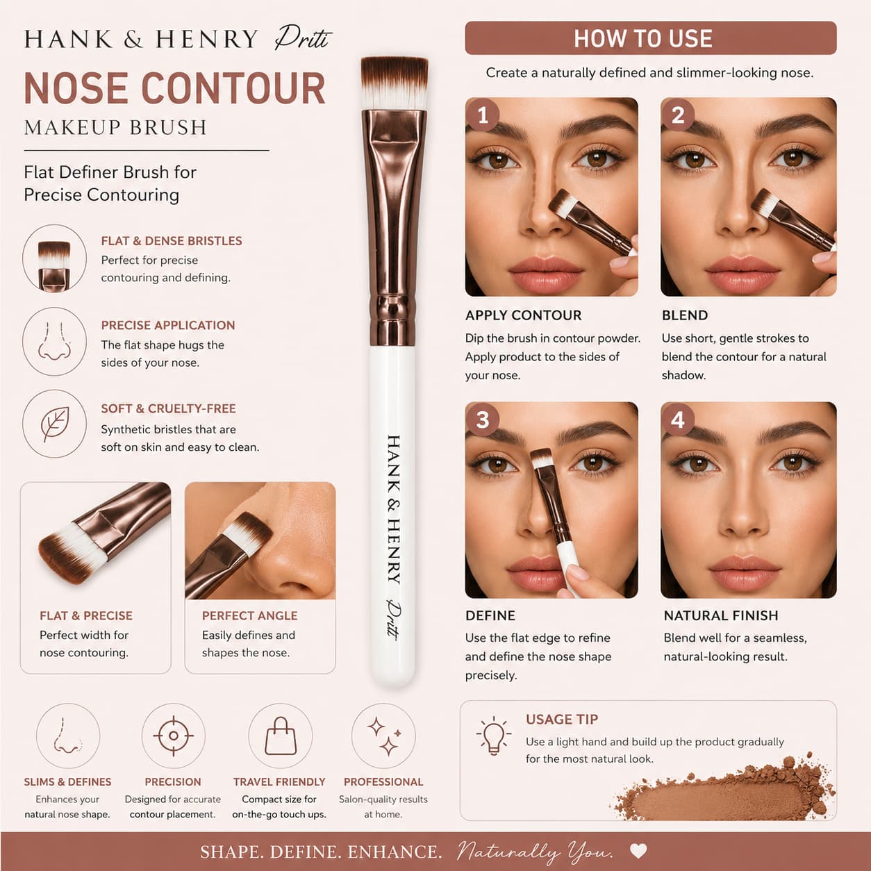 Hank & Henry Priti Nose Contour Makeup Brush – Best Price Online in Pakistan
