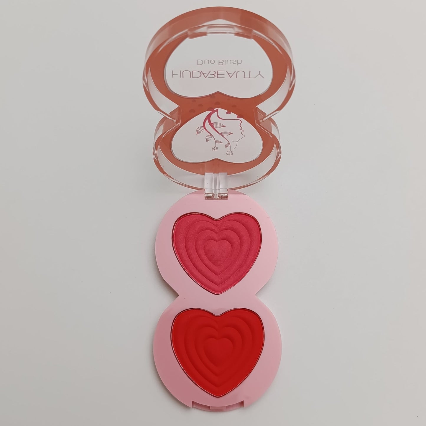 Huda Beauty Duo Blush – Heart Embossed, 24HR Matte Finish (2 - in - 1 Shades) - Lotshop.pk