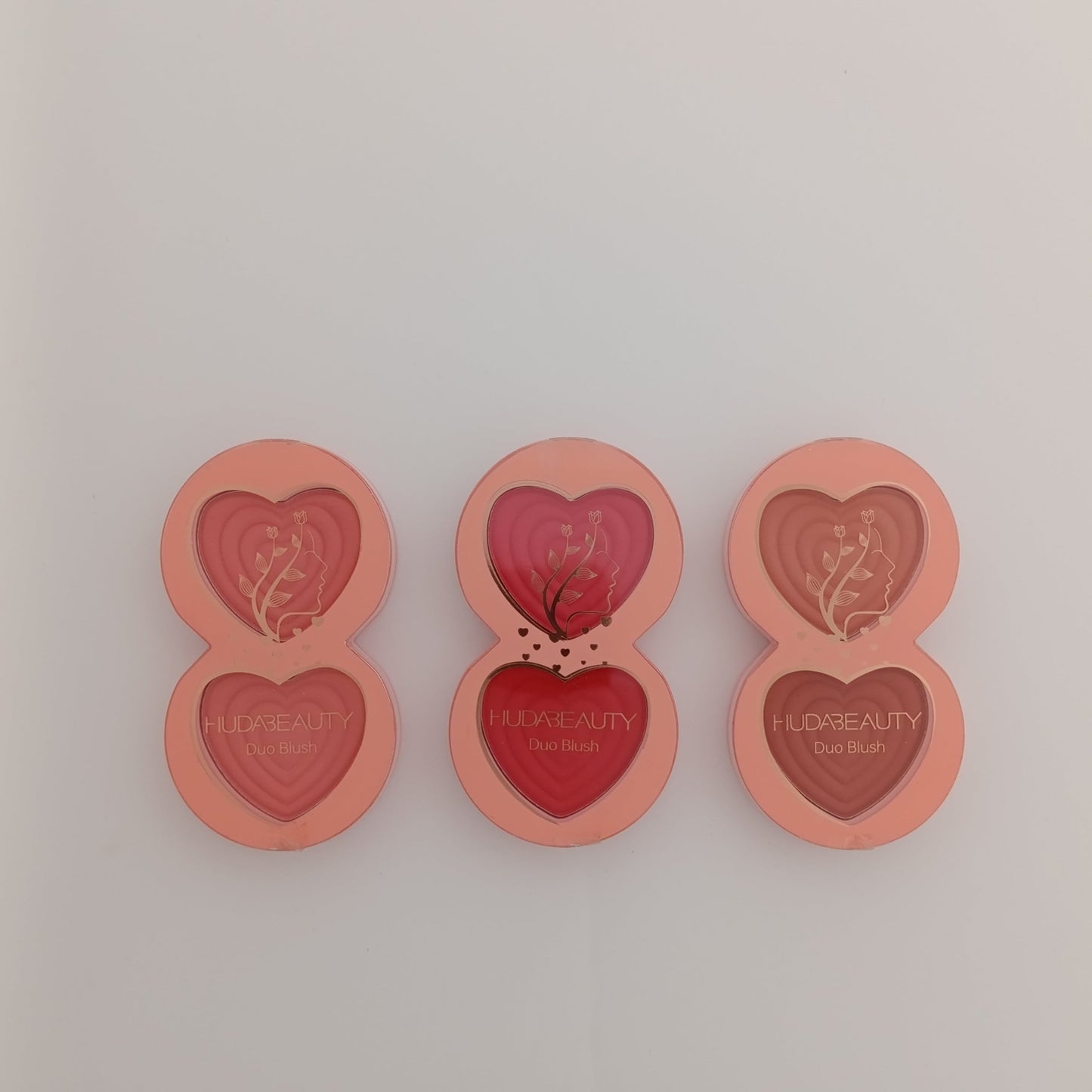 Huda Beauty Duo Blush – Heart Embossed, 24HR Matte Finish (2 - in - 1 Shades) - Lotshop.pk