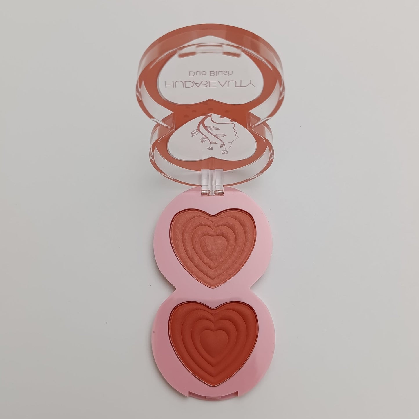 Huda Beauty Duo Blush – Heart Embossed, 24HR Matte Finish (2 - in - 1 Shades) - Lotshop.pk