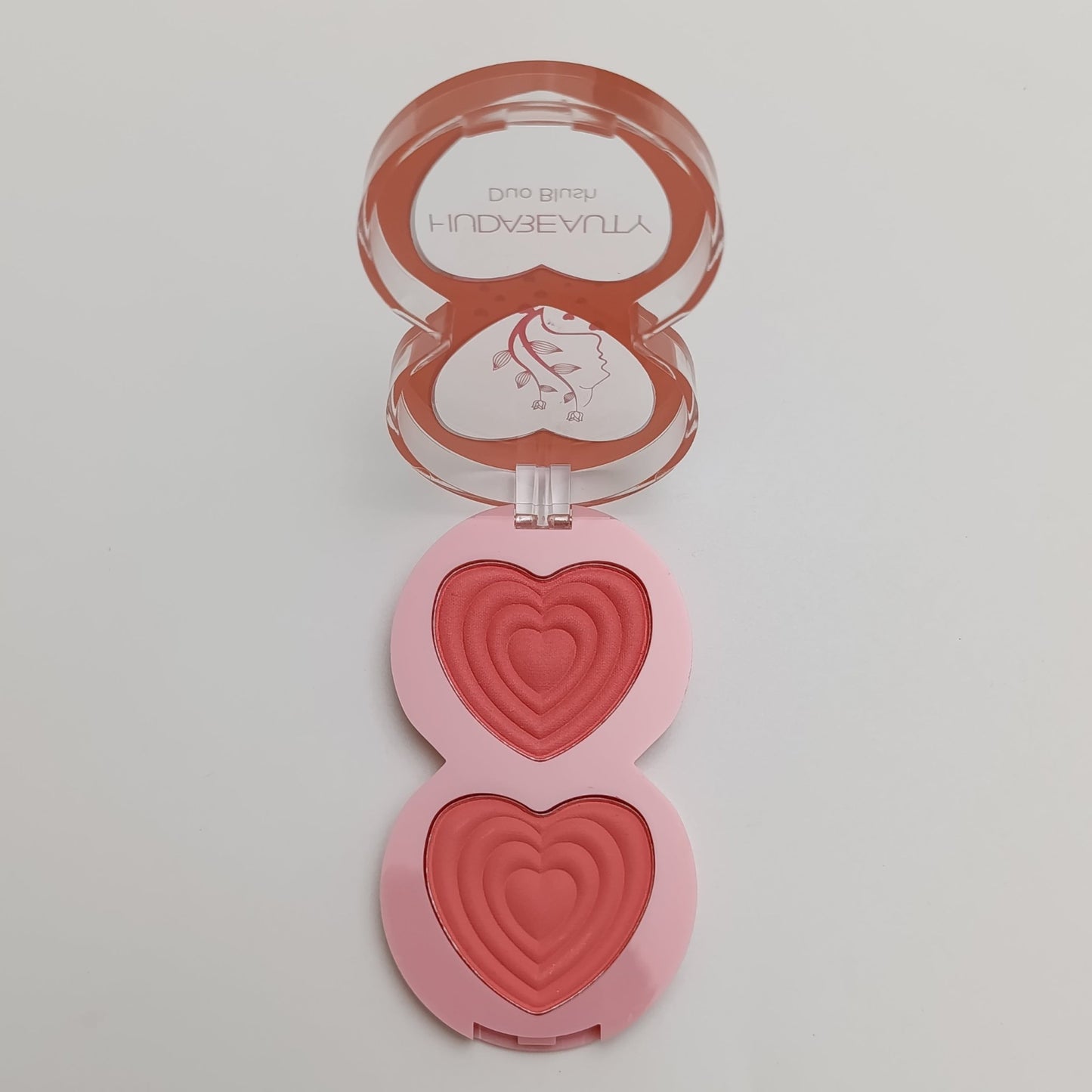 Huda Beauty Duo Blush – Heart Embossed, 24HR Matte Finish (2 - in - 1 Shades) - Lotshop.pk