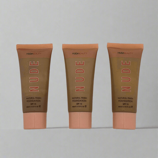 Huda Beauty Nude Natural Finish Foundation SPF 15 – Lightweight & Long - Lasting Glow ✨ - Lotshop.pk