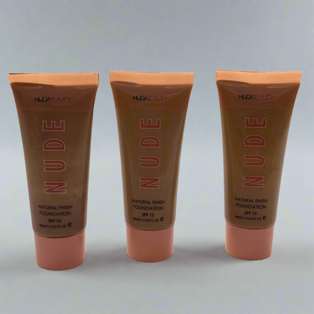 Huda Beauty Nude Natural Finish Foundation SPF 15 – Lightweight & Long - Lasting Glow ✨ - Lotshop.pk
