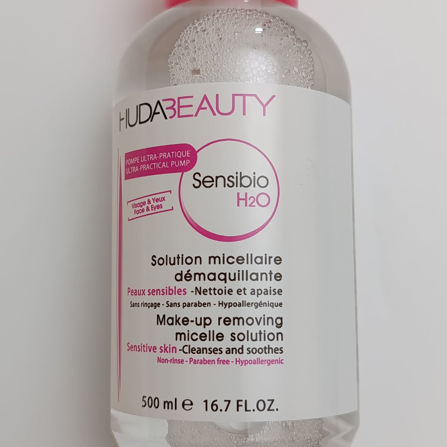 Huda Beauty Sensibio H2O Micellar Water – Makeup Removing Solution for Sensitive Skin (500ml) - Lotshop.pk