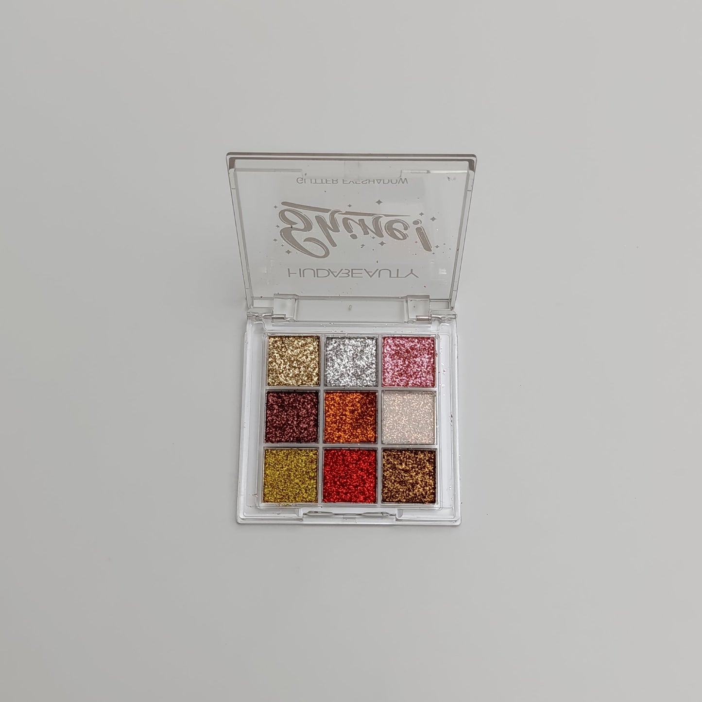 Huda Beauty Shine! 9 - Color Glitter Eyeshadow Palette – Ultra Pigmented, Long - Lasting & Sparkling Shades - Lotshop.pk