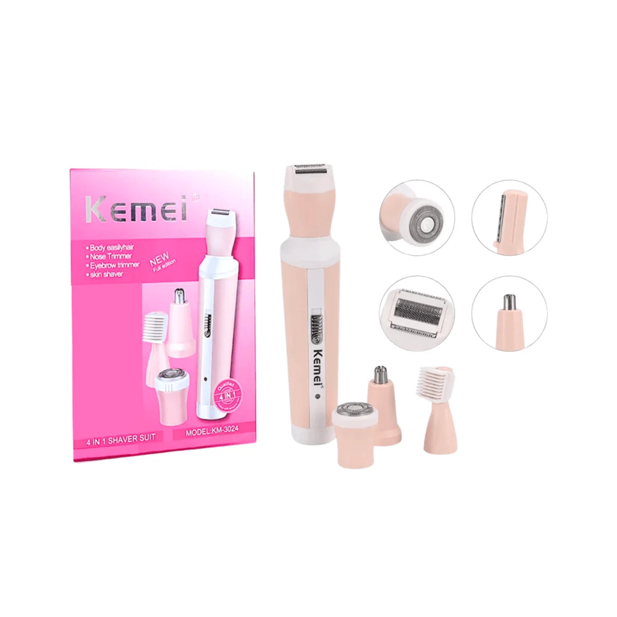 4-in-1 USB Rechargeable Lady Shaver Beauty Kit β Women's Hair Remover & Grooming Trimmer Pakistan