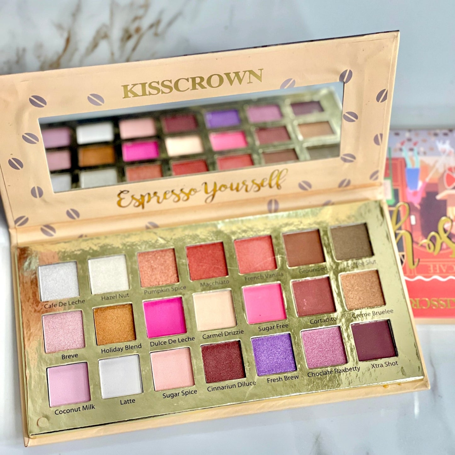 Kisscrown Espresso yourself latte eyeshadow palette Available at Lotshop.pk