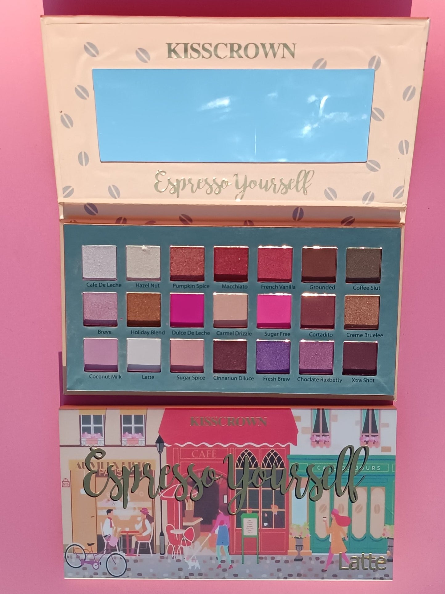 Kisscrown Espresso yourself latte eyeshadow palette Available at Lotshop.pk