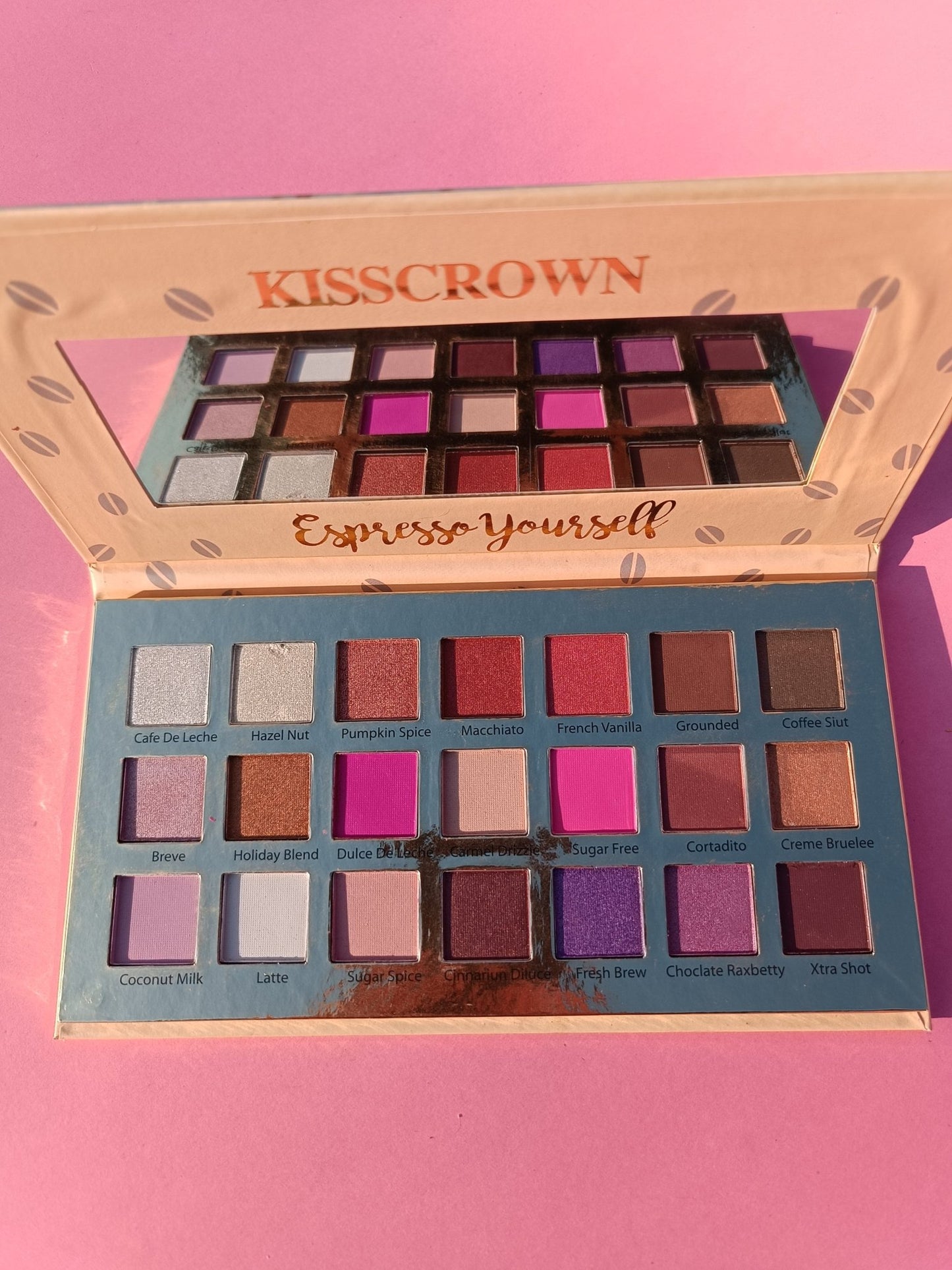 Kisscrown Espresso yourself latte eyeshadow palette Available at Lotshop.pk