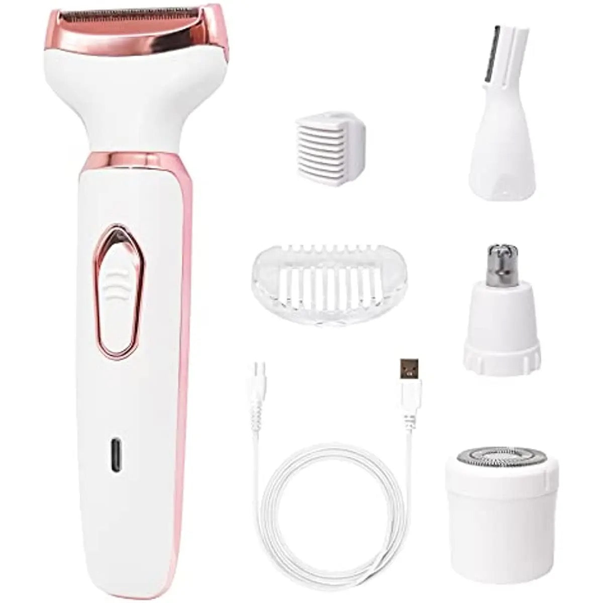 Lady Shaver Hair Remover 4-in-1 Trimmer – USB Rechargeable Grooming Tool