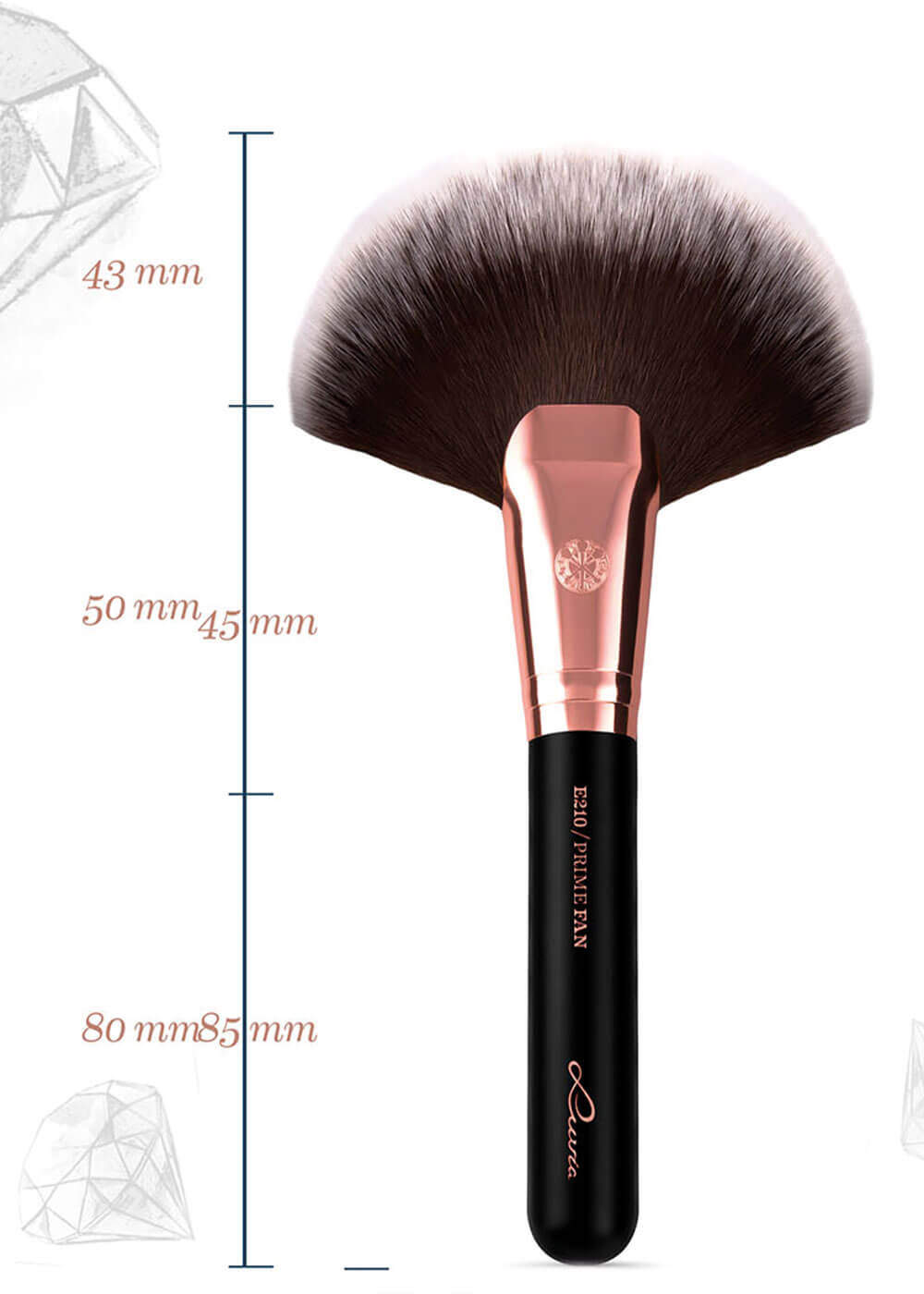 Luvia E210 Prime Fan Makeup Brush – Professional Highlighting & Finishing Brush - Lotshop.pk