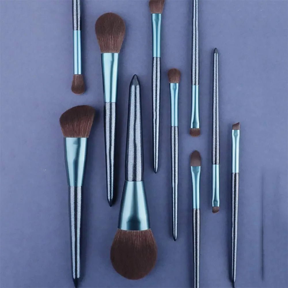 Luxury Makeup Brushes set 12pcs -Blue - Lotshop.pk