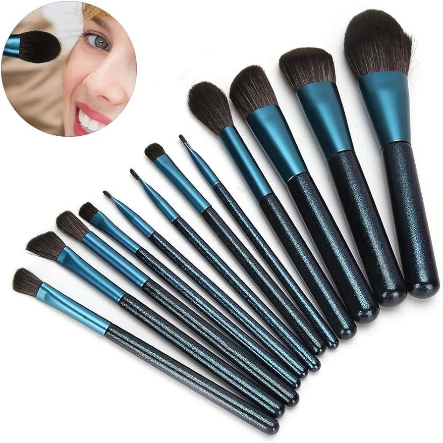 Luxury Makeup Brushes set 12pcs -Blue - Lotshop.pk