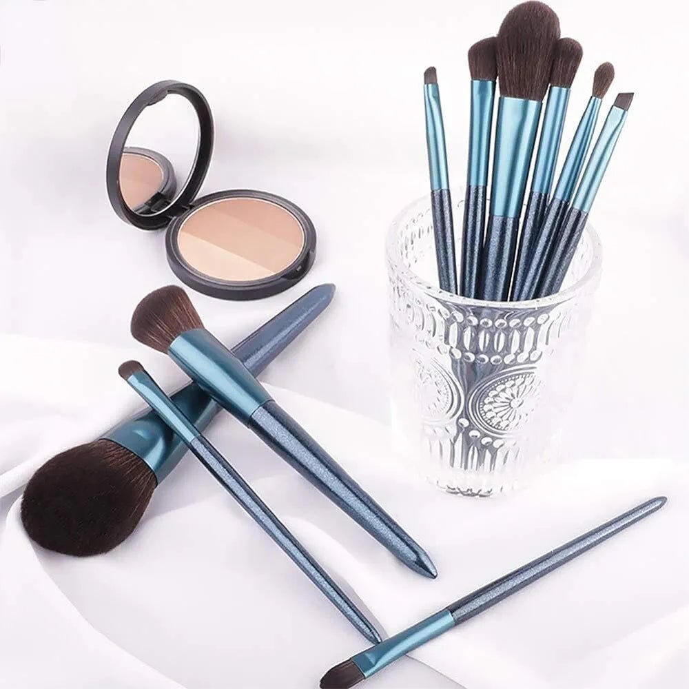 Luxury Makeup Brushes set 12pcs -Blue - Lotshop.pk