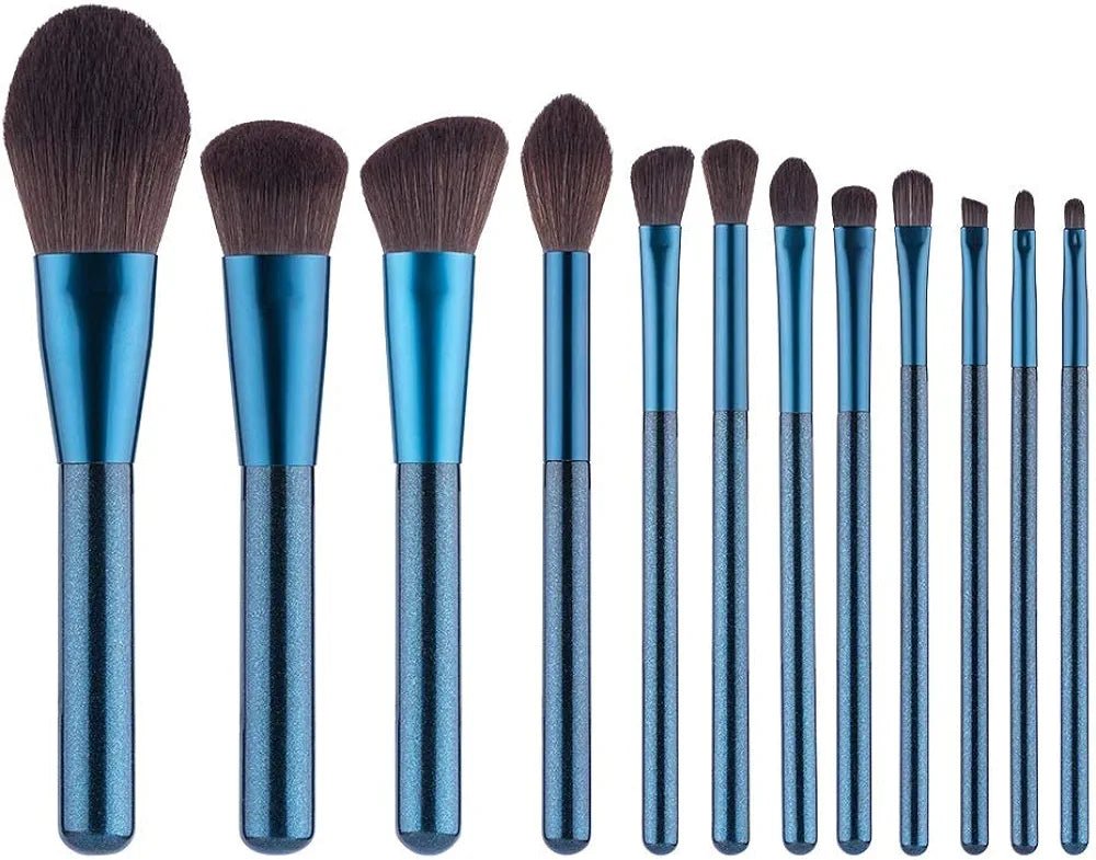 Luxury Makeup Brushes set 12pcs -Blue - Lotshop.pk