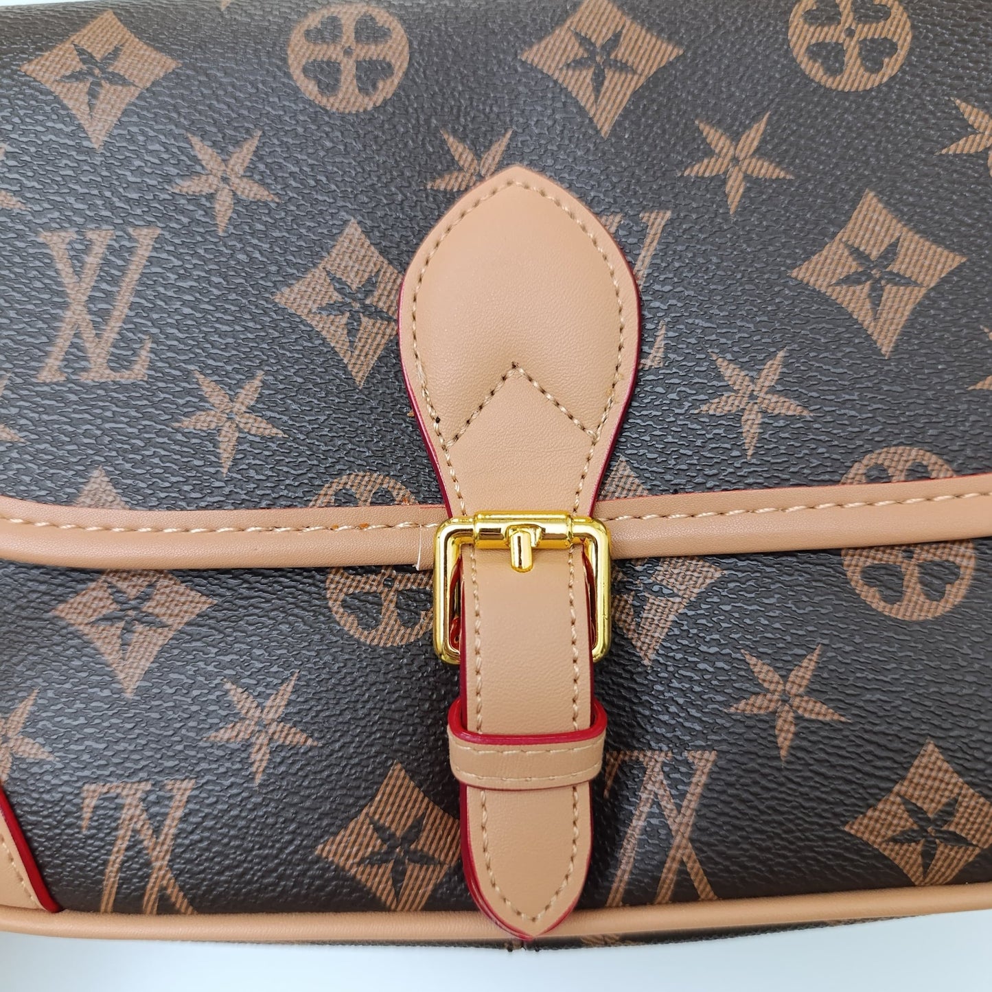 Luxury Monogram Brown Crossbody Bag with Dual Straps – Designer - Inspired Elegance - 1638 - Lotshop.pk