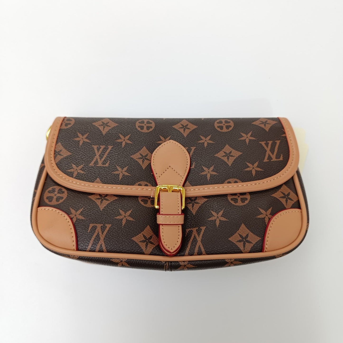 Luxury Monogram Brown Crossbody Bag with Dual Straps – Designer - Inspired Elegance - 1638 - Lotshop.pk