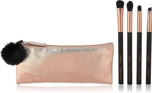 Make B. Essential Eye Makeup Brush Set with Pouch – 4 - Piece Luxe Collection ✨ - Lotshop.pk