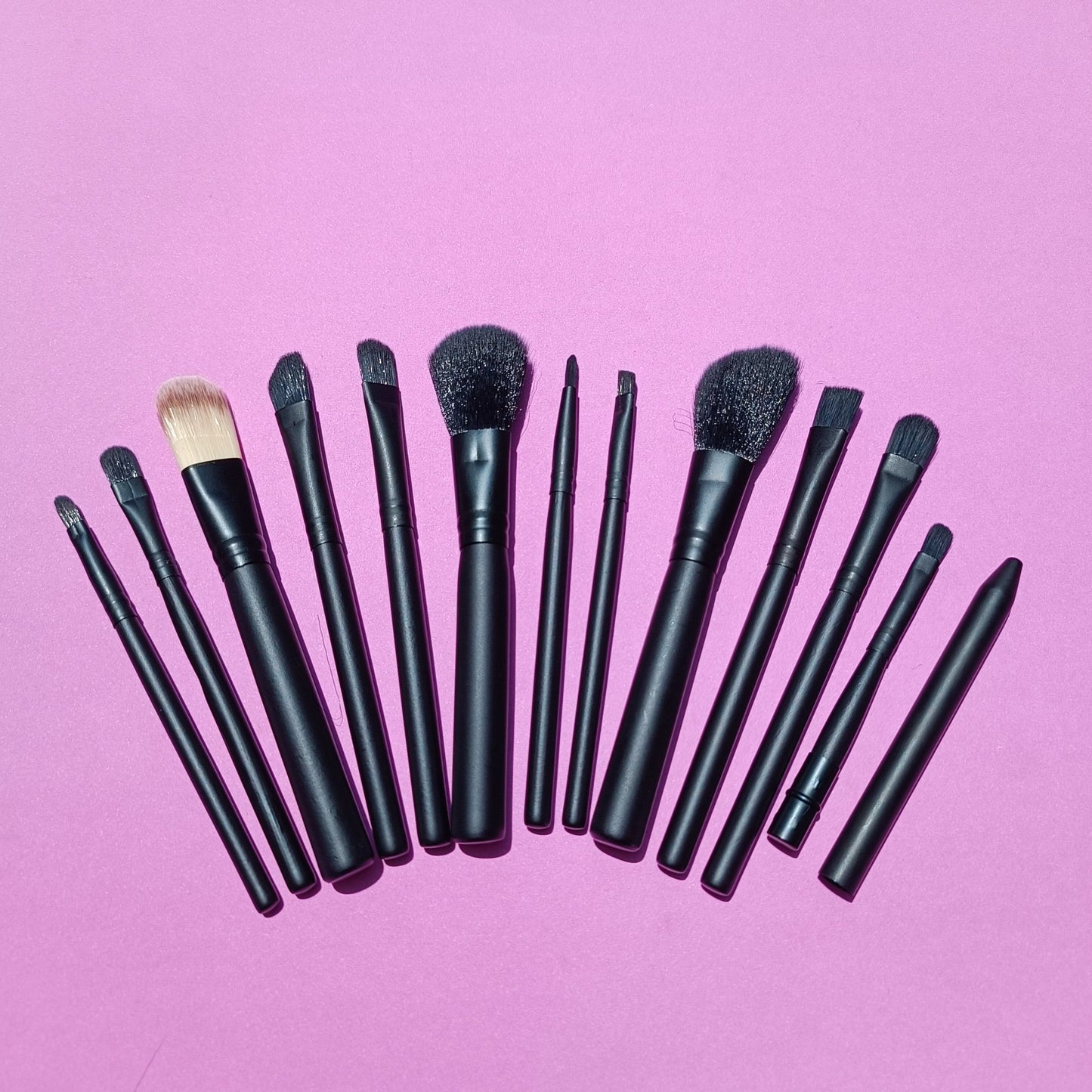 Makeup brushes set 12pcs with box-Black - Lotshop.pk