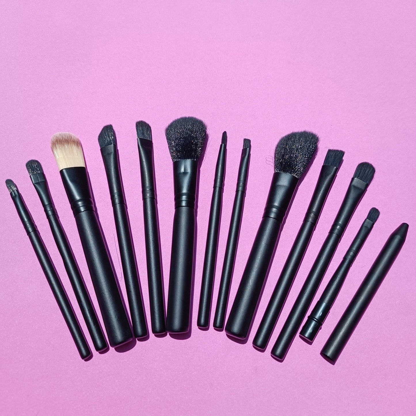 Makeup brushes set 12pcs with box-Black - Lotshop.pk