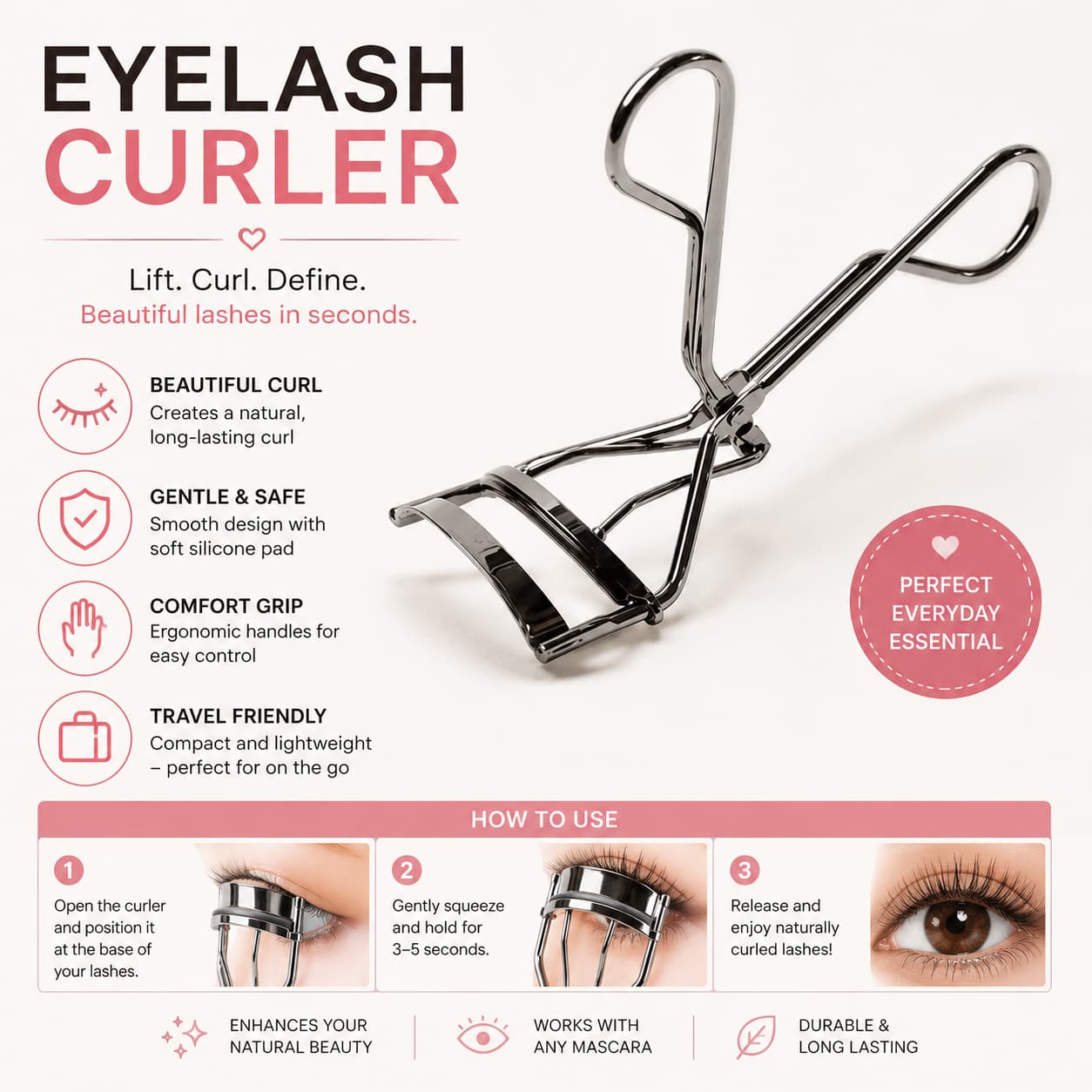 Manhattan Wimpern Former Eyelash Curler with silicone pads