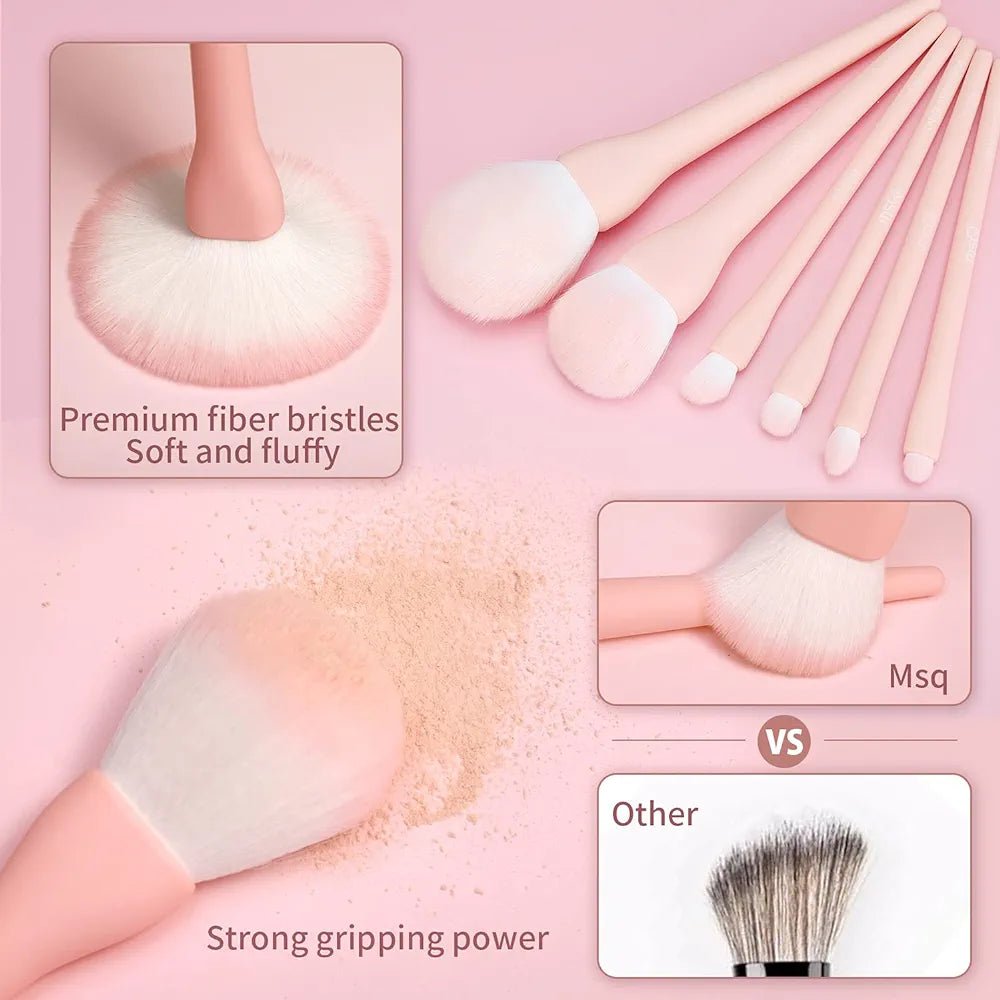 MSQ Make Up Brushes Set 8Pcs with Bag - Lotshop.pk