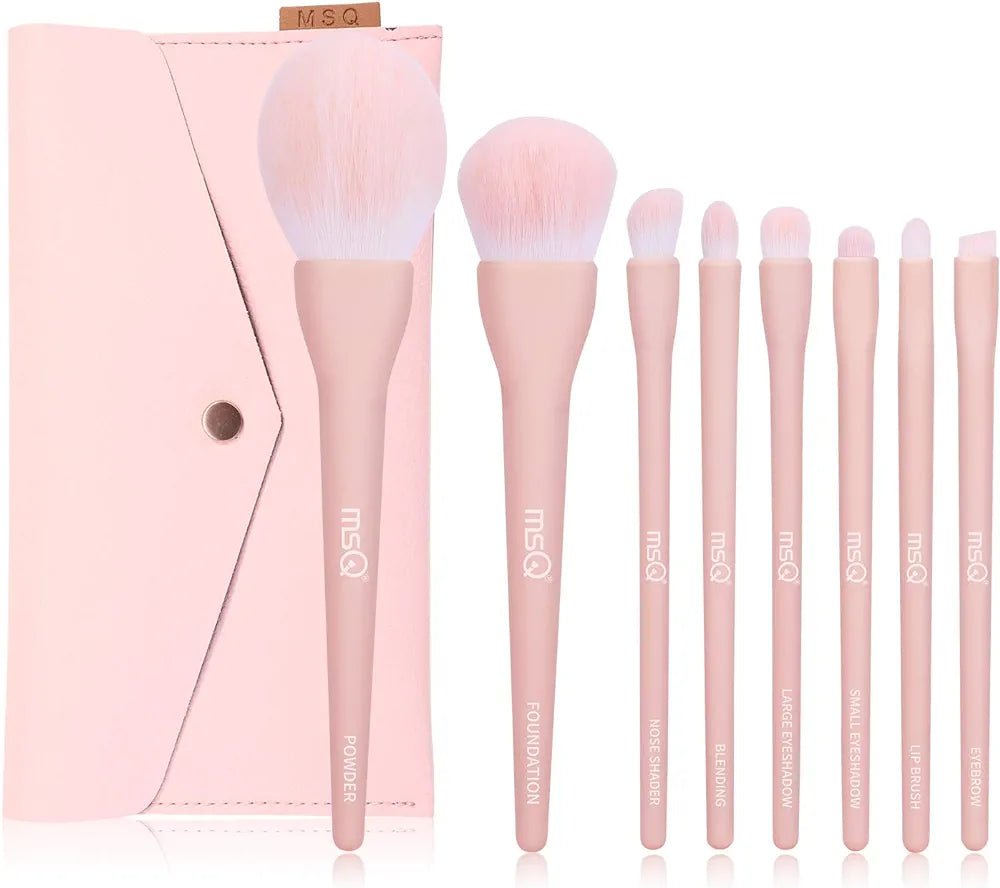 MSQ Make Up Brushes Set 8Pcs with Bag - Lotshop.pk