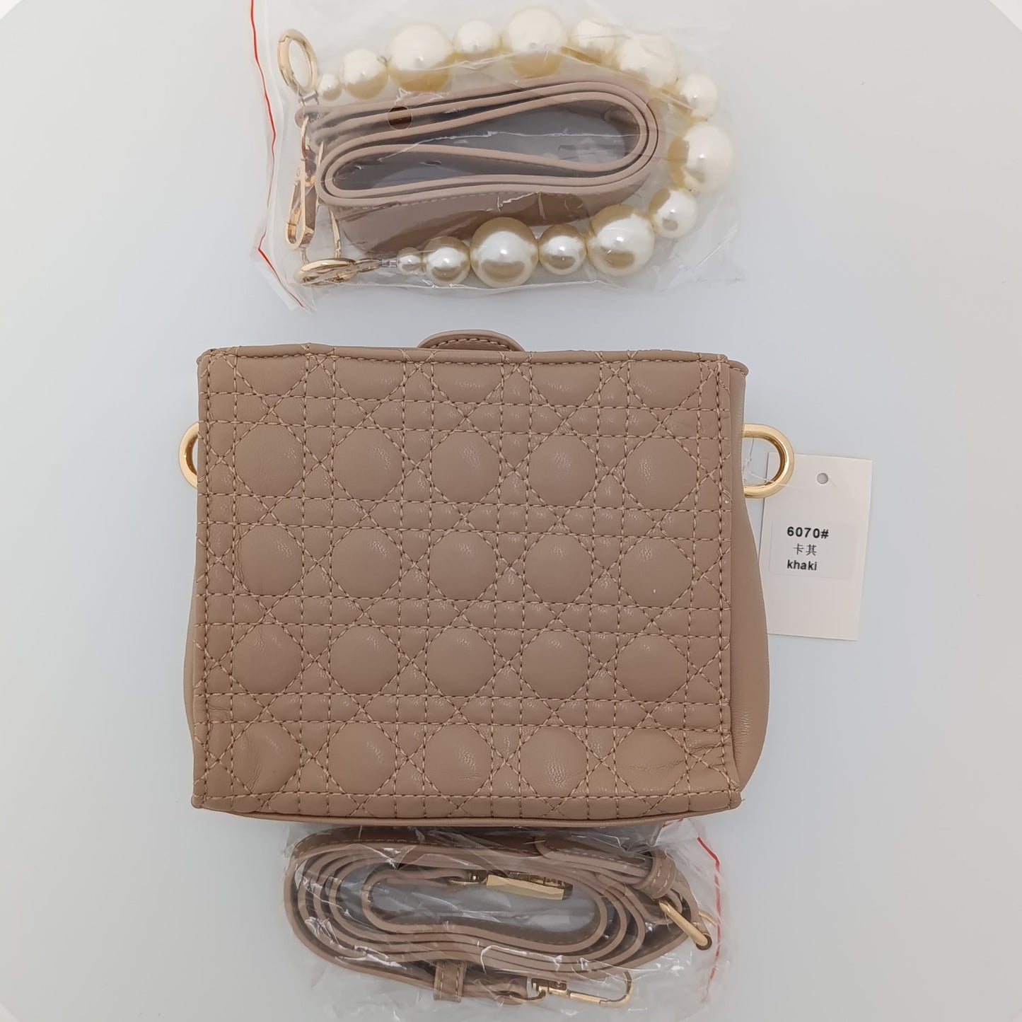 Pearl Handle Quilted Crossbody Bag – Elegant, Trendy & Versatile for Every Occasion - 6070 - Lotshop.pk