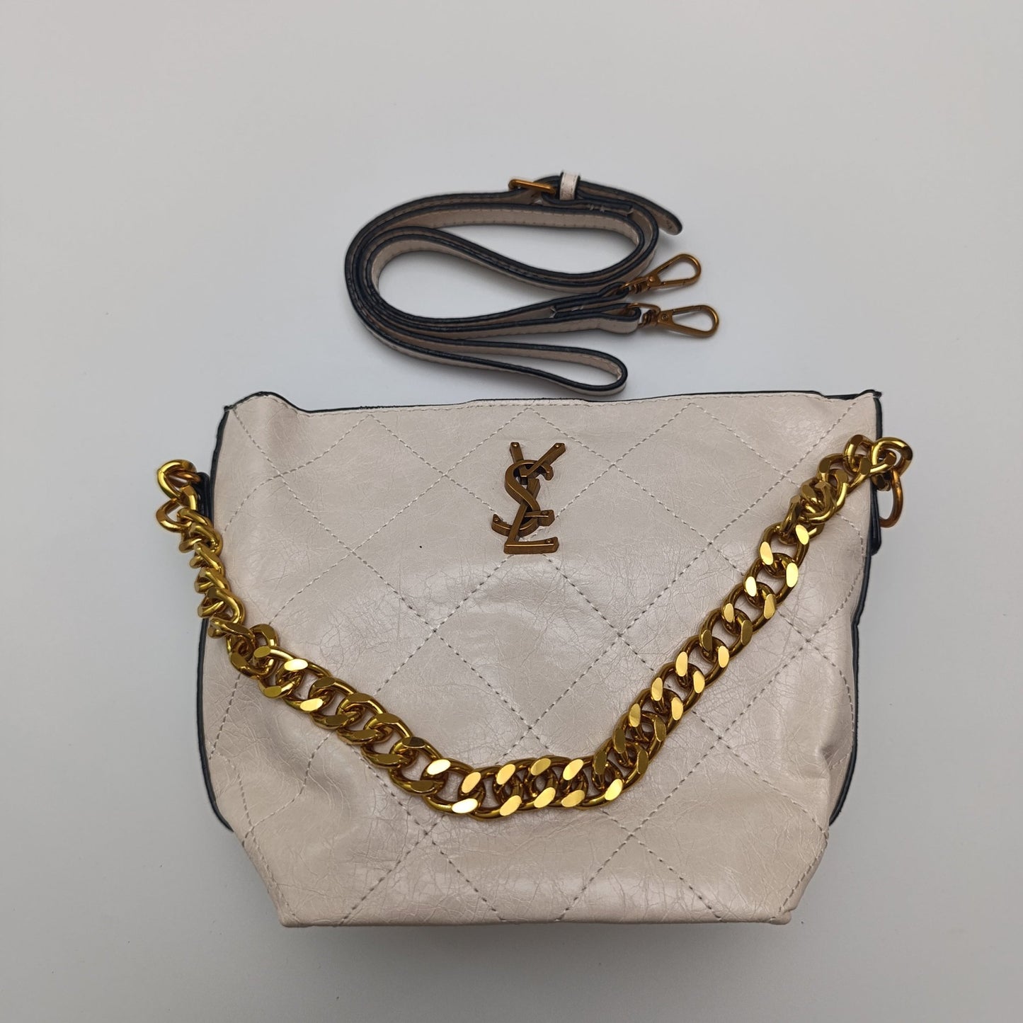Premium Quilted Crossbody Handbag with Gold Chain – Stylish & Elegant - 5658 - Lotshop.pk