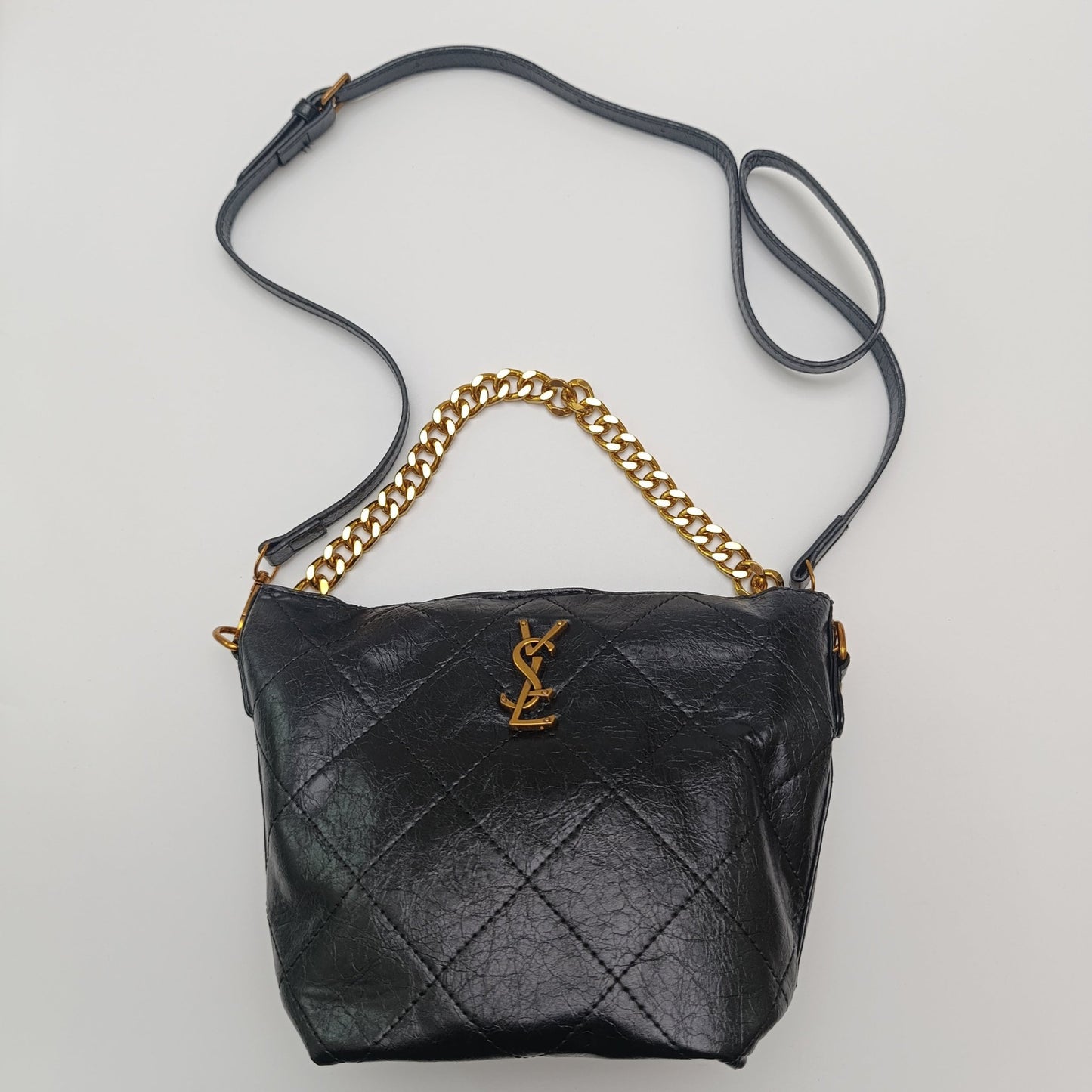 Premium Quilted Crossbody Handbag with Gold Chain – Stylish & Elegant - 5658 - Lotshop.pk
