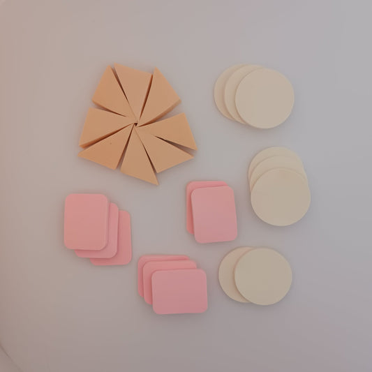 π Professional Makeup Sponge Set β 24 Pieces (Round, Square, and Triangular) for Flawless Application - Lotshop.pk