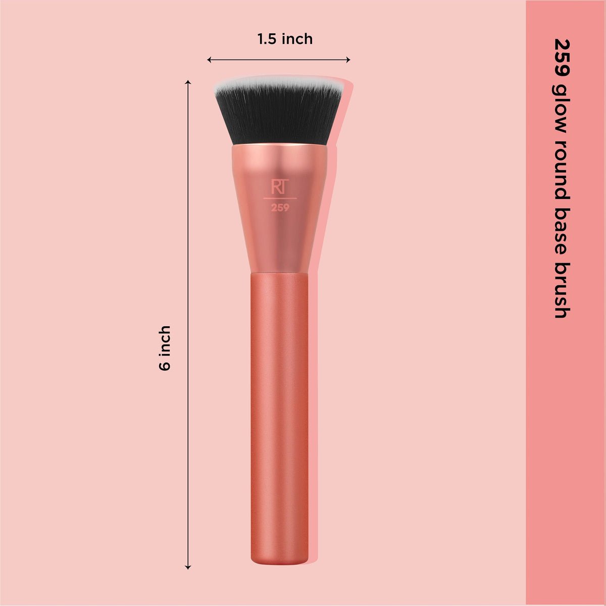 Real Techniques 259 Glow Round Base Makeup Brush – Flawless Foundation Buffing Brush - Lotshop.pk