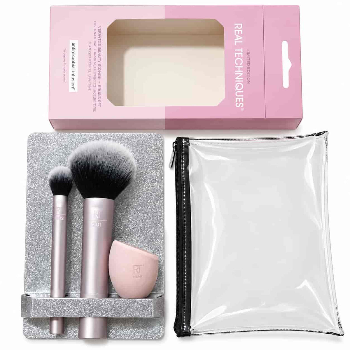 Real Techniques Naturally Radiant Sponge + Brush Kit RT 201, RT 402 and Miracle Complexion Sponge in Pakistan