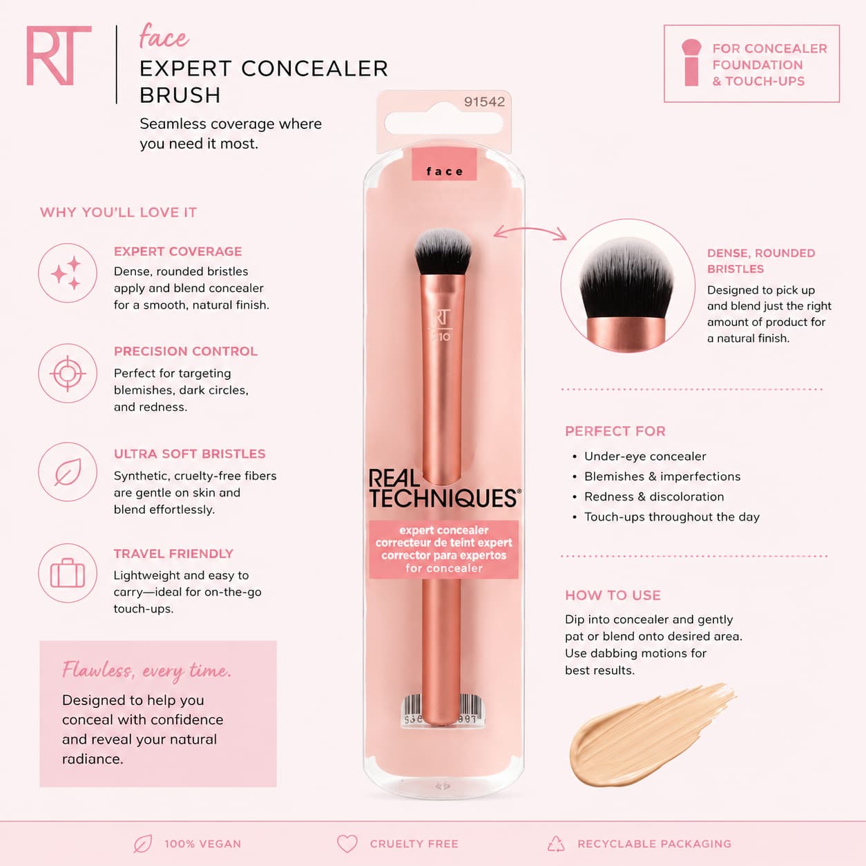 Real techniques expert concealer Makeu Brush RT 210